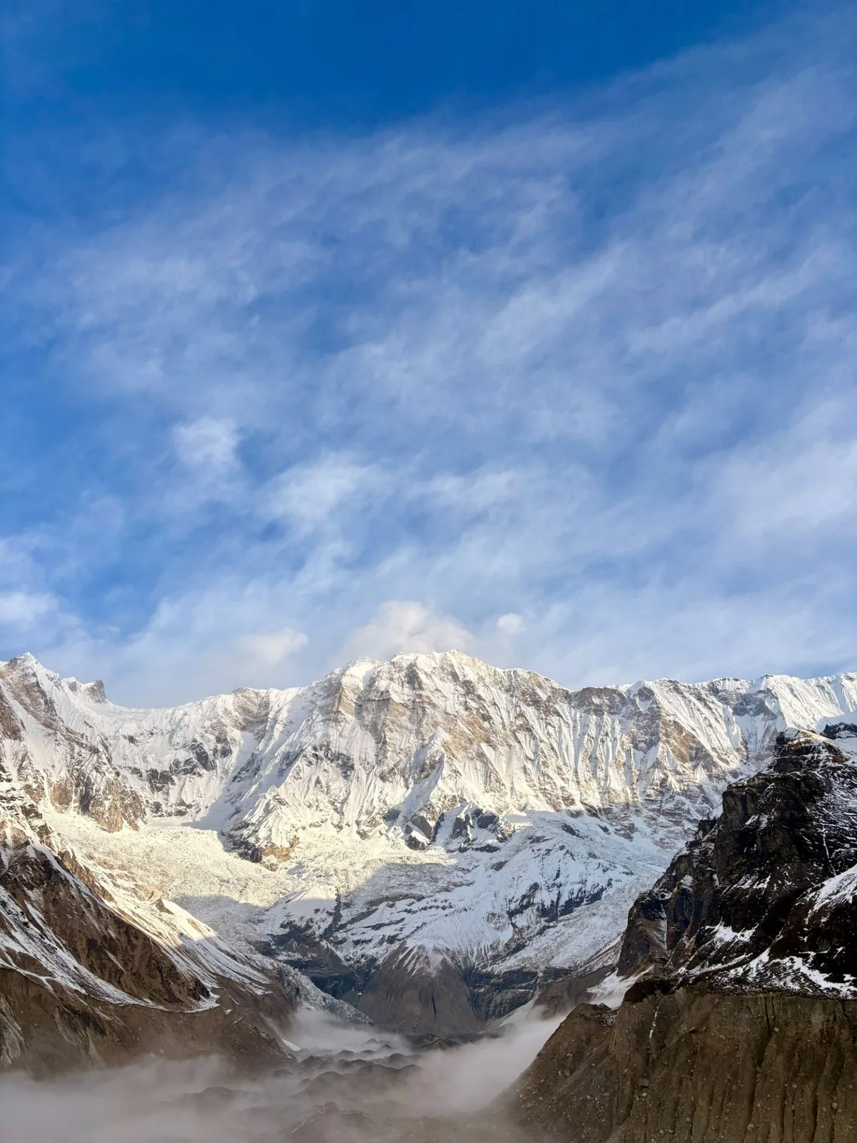 Annapurna, from its base camp, on a clear morning